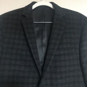 Bar III Checkered Charcoal Blazer Size 38R
